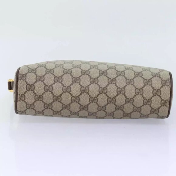 GUCCI GG Supreme Web Sherry Line Shoulder Bag PVC Beige - Picture 12 of 16